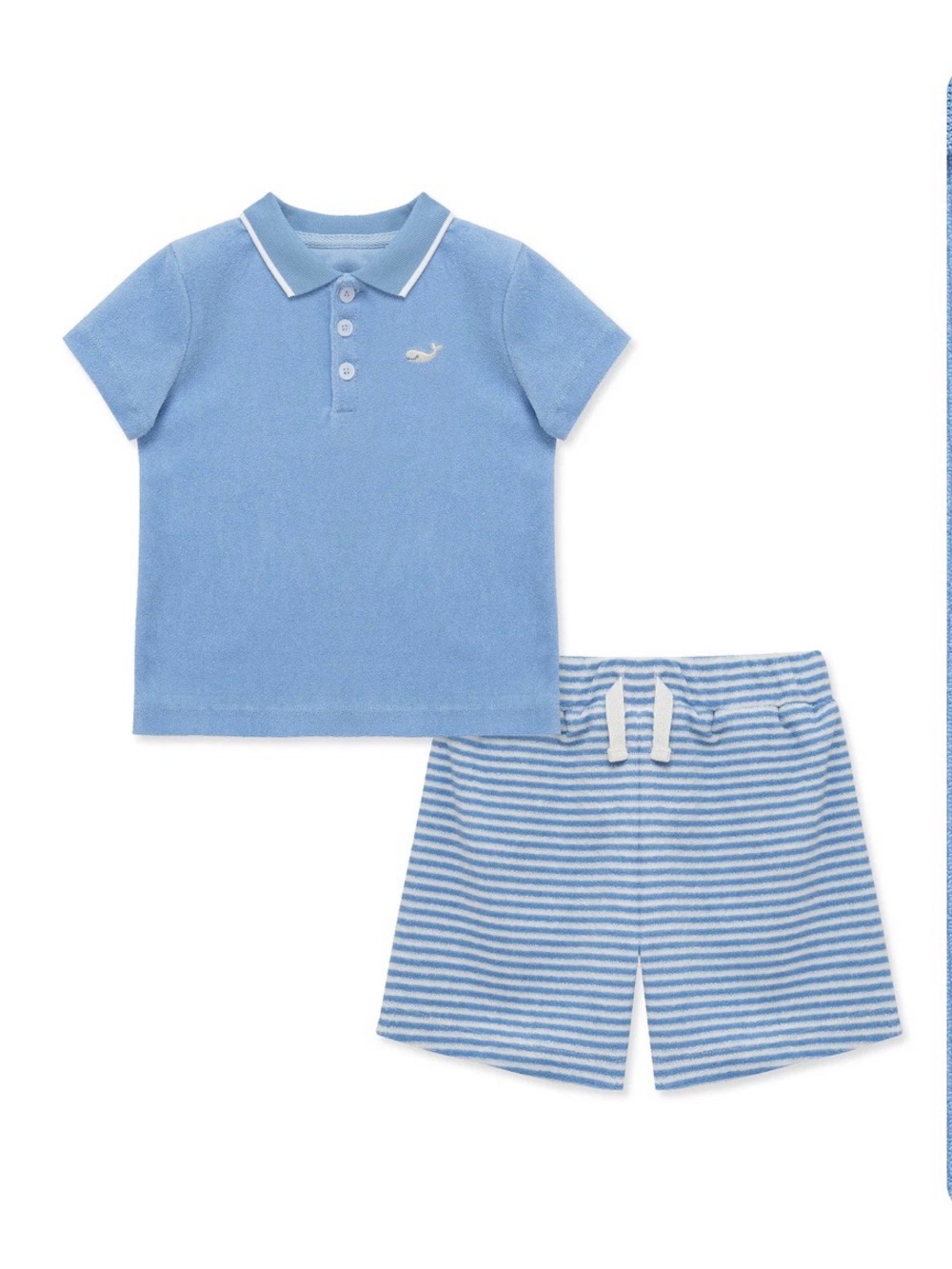 Little Me Polo Tee & Striped Shorts Set - Kids NWT